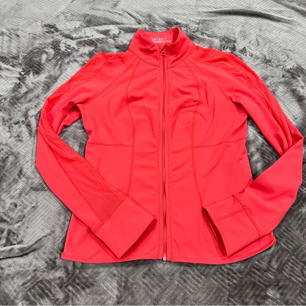 Zella Coral Pink Orange Fitted Athletic Running Jacket